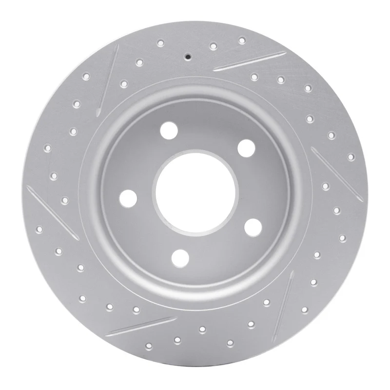 R1 12-18 Ford Focus Rear Right Drilled & Slotted Geo-Carbon Rotor - Image 2