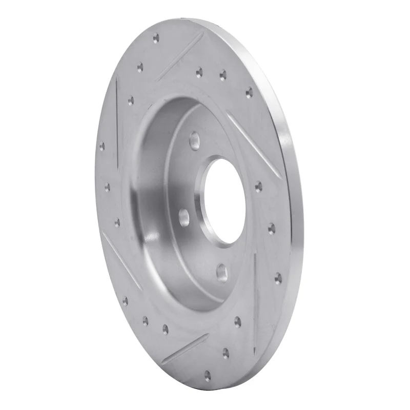 R1 12-18 Ford Focus Rear Right Drilled & Slotted Silver Brake Rotor - Image 4