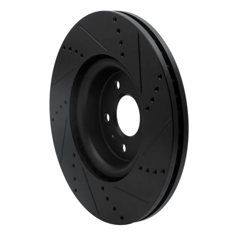 R1 12-20 Audi A6 (USA/Canada) Front Left Drilled & Slotted Black Brake Rotor - Image 4