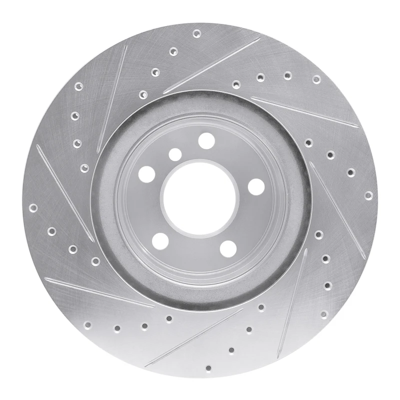 R1 12-20 BMW 118i (Mexico) Rear Right Drilled & Slotted Silver Brake Rotor - Image 2