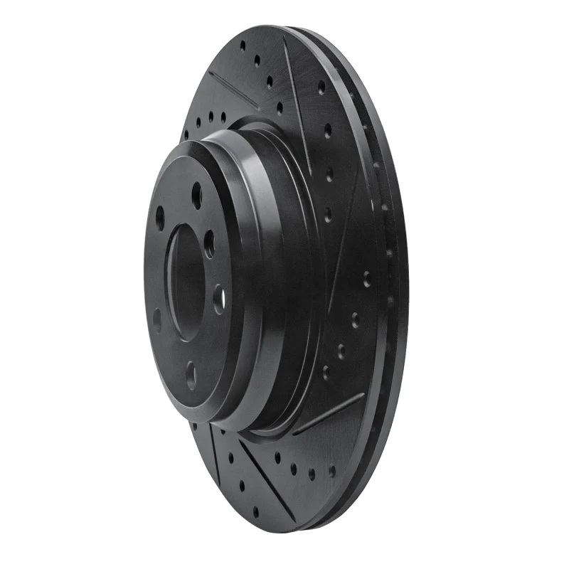 R1 12-20 BMW 335I GT xDrive Rear Right Drilled & Slotted Black Brake Rotor - Image 3