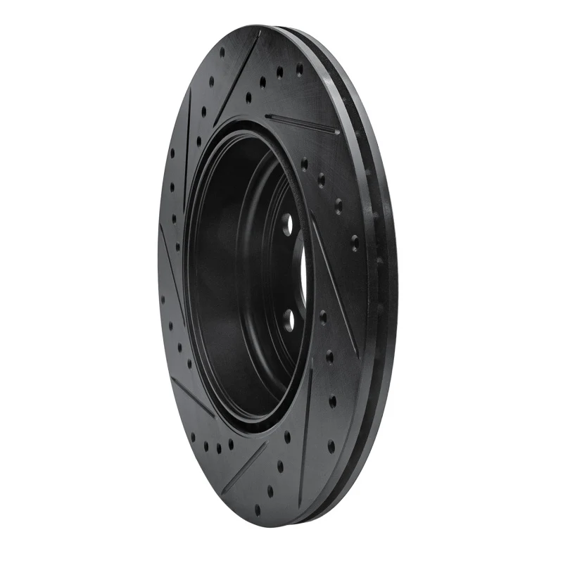 R1 12-20 BMW 335I GT xDrive Rear Right Drilled & Slotted Black Brake Rotor - Image 5