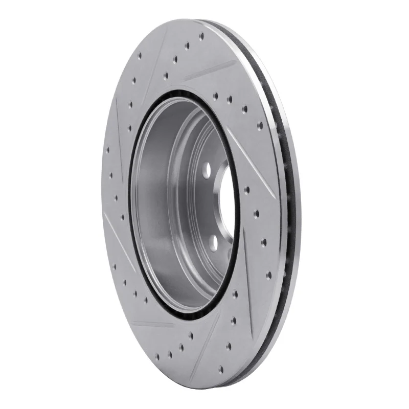 R1 12-20 BMW 435I Rear Right Drilled & Slotted Silver Brake Rotor - Image 2