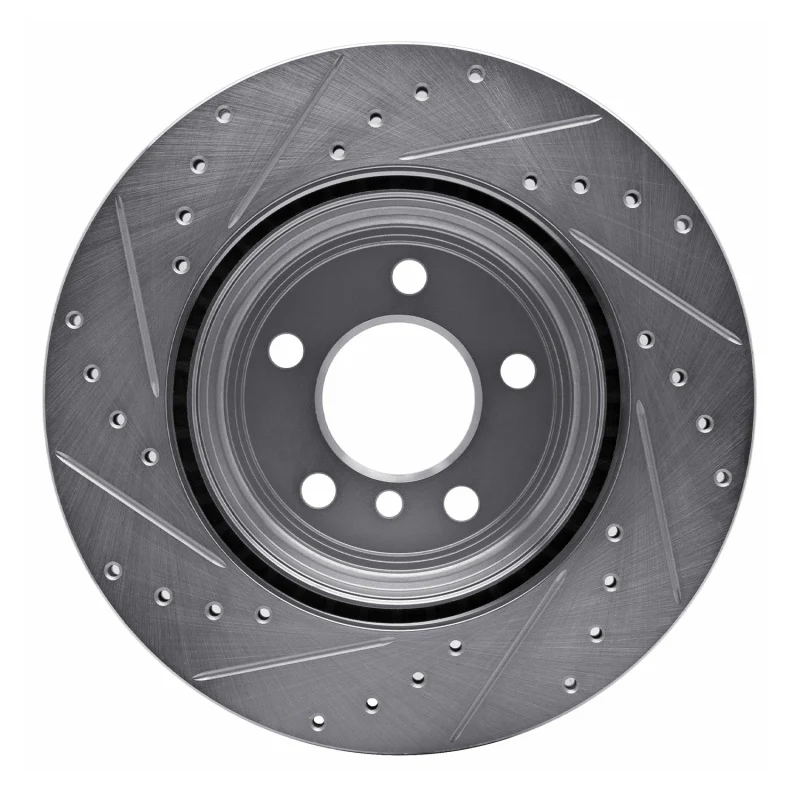 R1 12-20 BMW 435I Rear Right Drilled & Slotted Silver Brake Rotor - Image 5