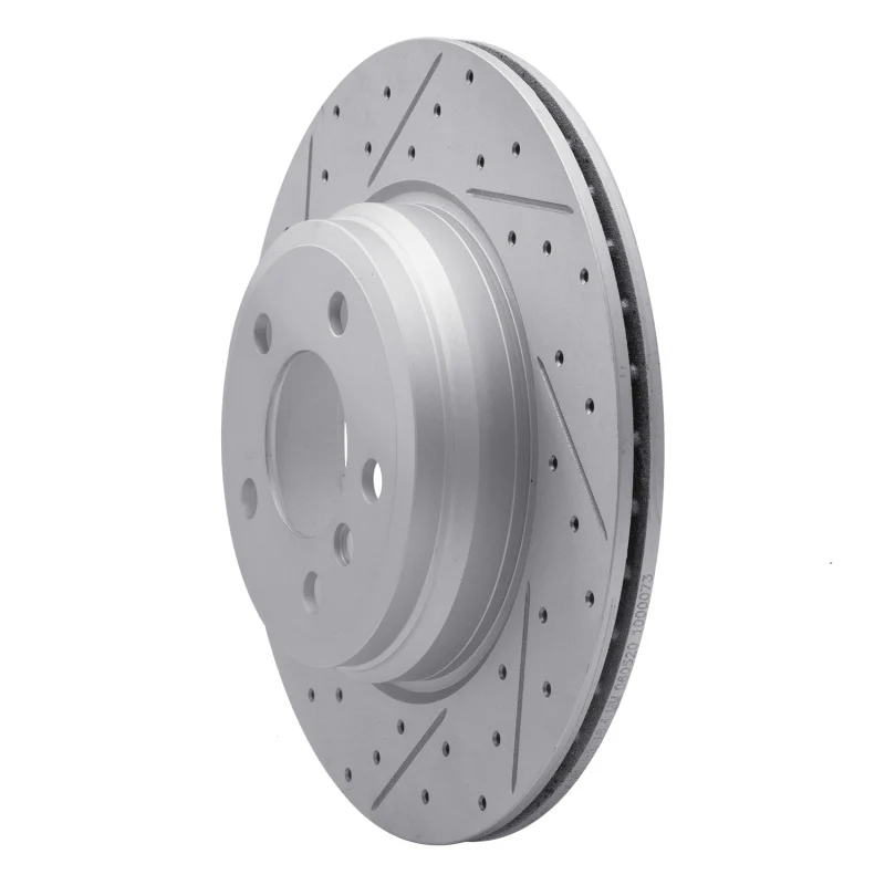 R1 12-20 BMW Activehybrid 3 Rear Left Drilled & Slotted Geo-Carbon Rotor - Image 4