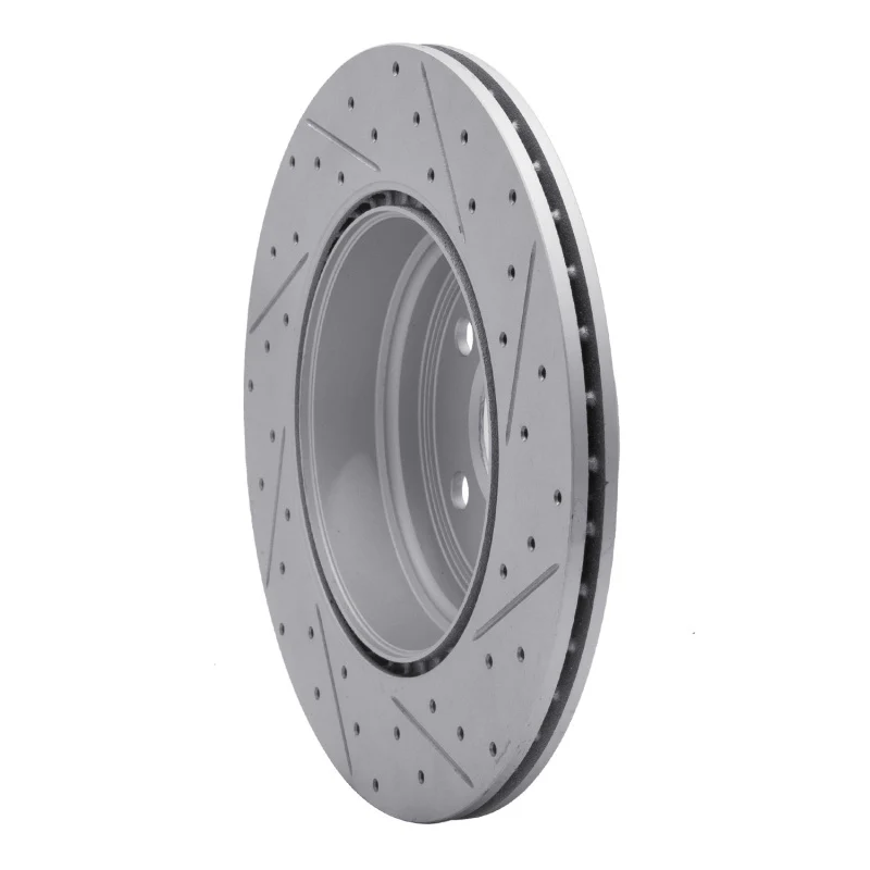 R1 12-20 BMW Activehybrid 3 Rear Left Drilled & Slotted Geo-Carbon Rotor - Image 5