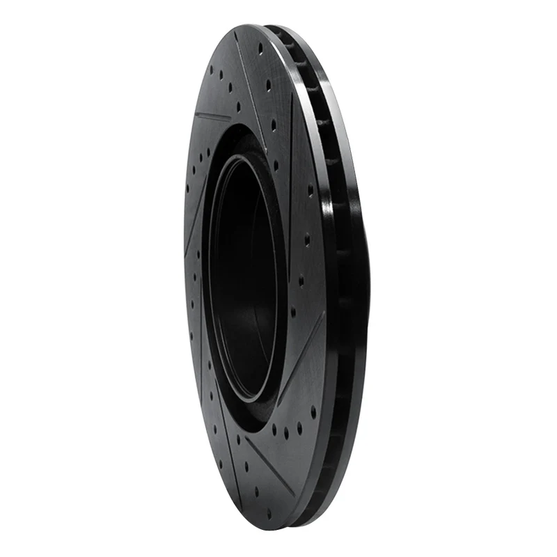 R1 12-20 BMW M240I Coupe & Convertible Rear Left Drilled & Slotted Black Brake Rotor - Image 4