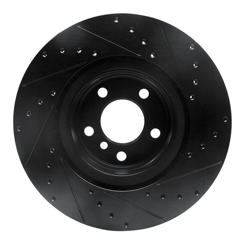 R1 12-20 BMW M240I Coupe & Convertible Rear Left Drilled & Slotted Black Brake Rotor - Image 5