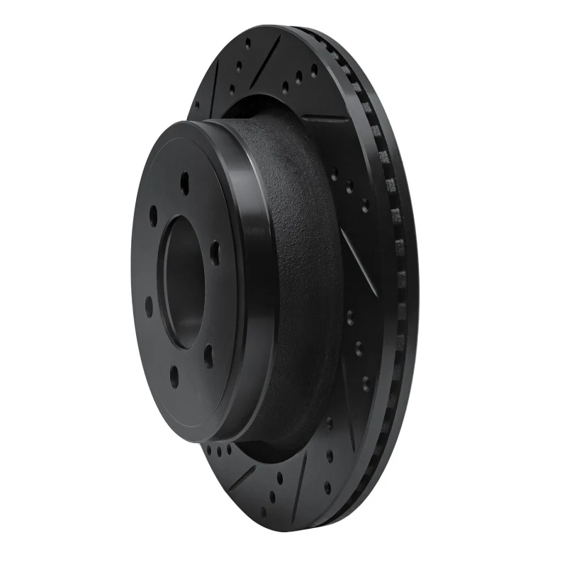 R1 12-20 Ford F-150 4WD Rear Left Drilled & Slotted Black Brake Rotor - Image 4
