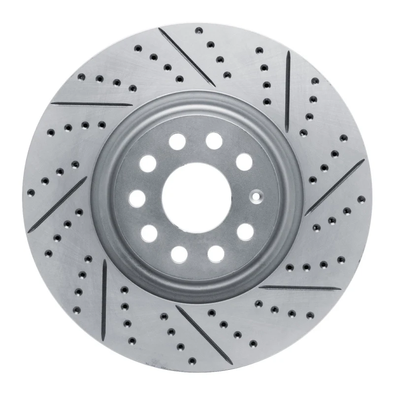 R1 12-25 Audi A3 Quattro Front Right Drilled & Slotted Geo-Carbon Rotor