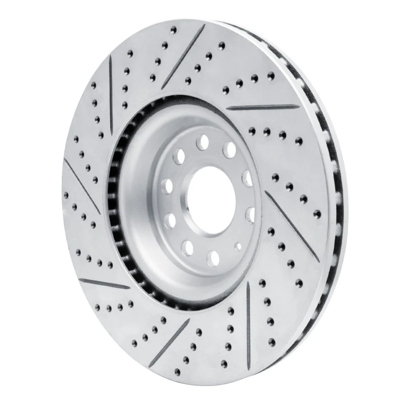 R1 12-25 Audi A3 Quattro Front Right Drilled & Slotted Geo-Carbon Rotor - Image 3