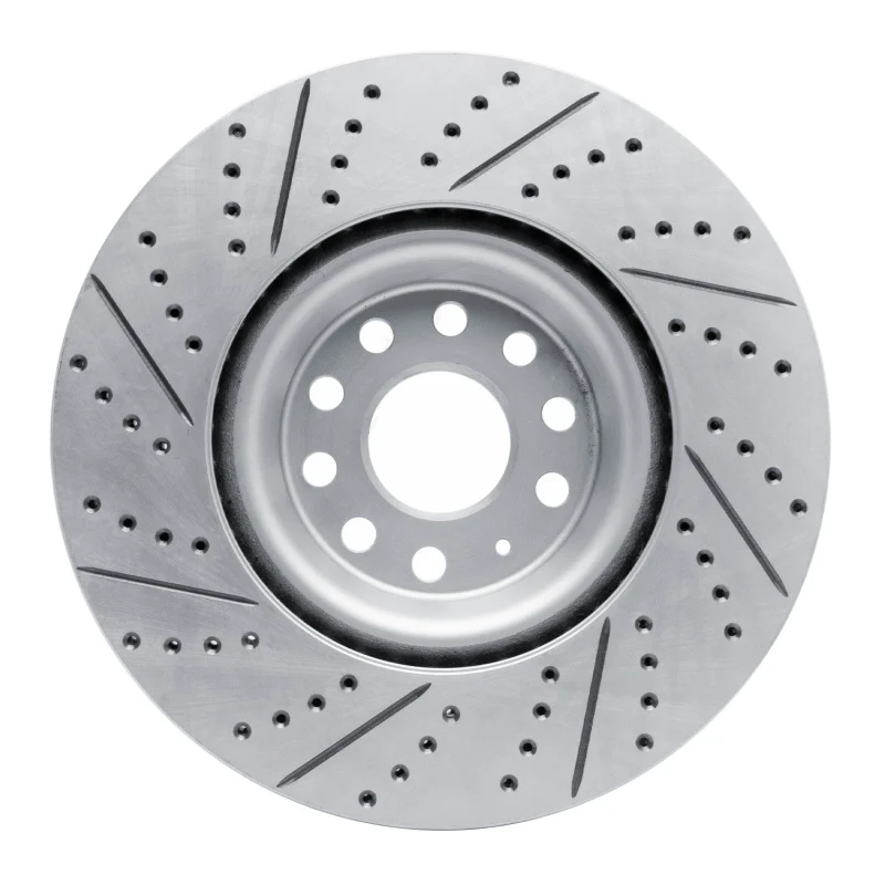 R1 12-25 Audi A3 Quattro Front Right Drilled & Slotted Geo-Carbon Rotor - Image 4