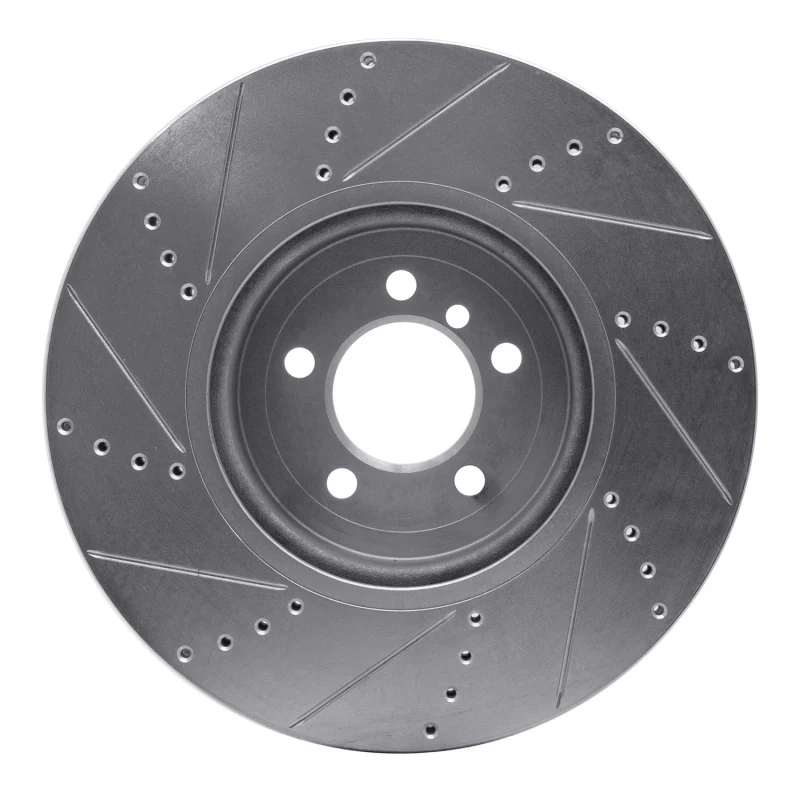 R1 13-20 BMW 335I xDrive Front Right Drilled & Slotted Silver Brake Rotor - Image 2