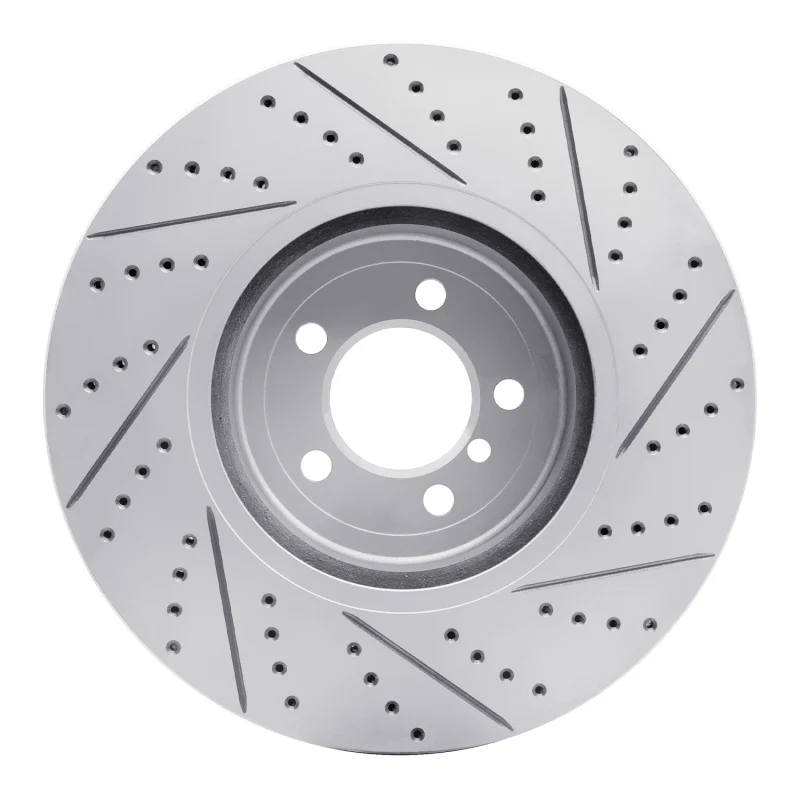 R1 13-20 BMW ActiveHybrid 3 Front Left Drilled & Slotted Geo-Carbon Rotor - Image 2