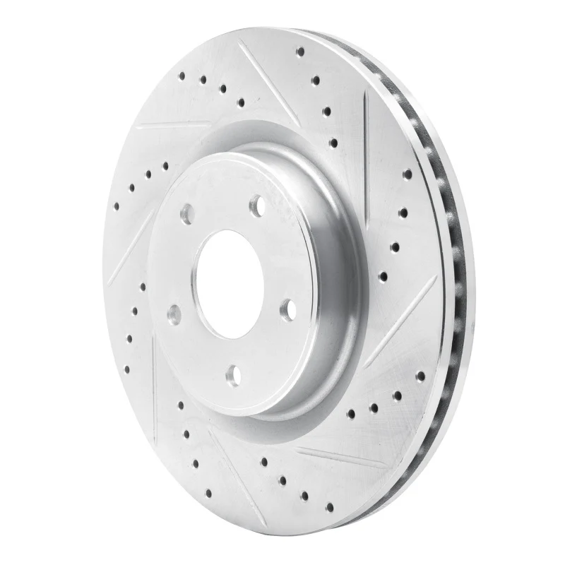 R1 13-25 Infiniti JX35 Front Right Drilled & Slotted Silver Brake Rotor - Image 2