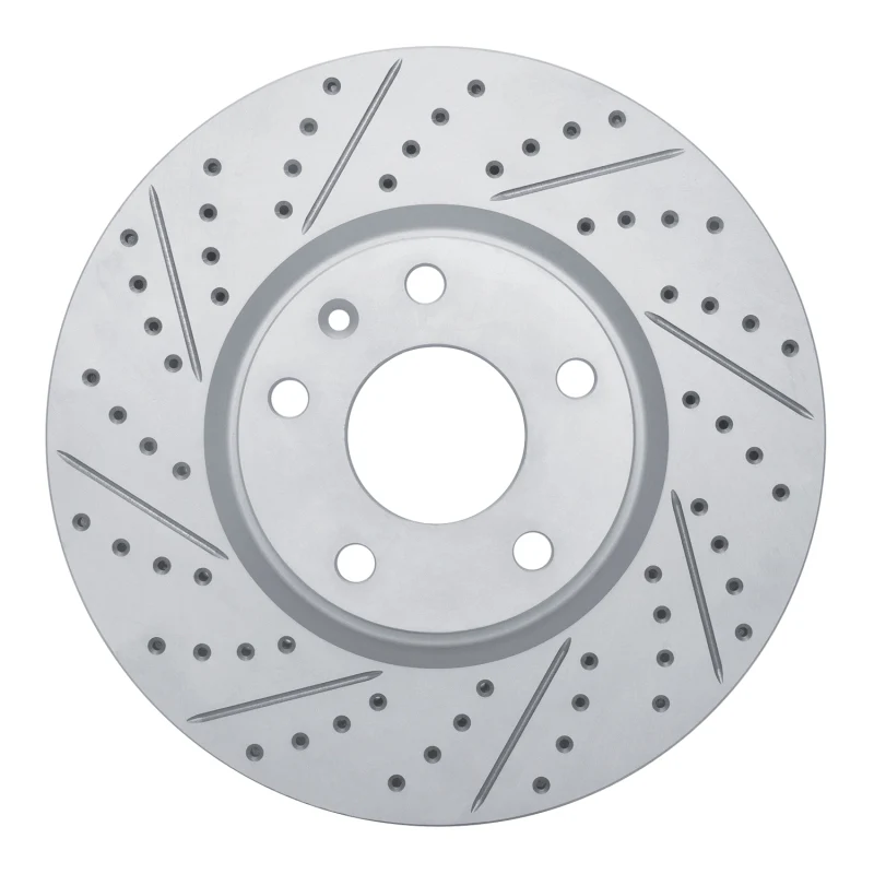R1 14-19 Chevrolet Corvette Front Left Drilled & Slotted Geo-Carbon Rotor