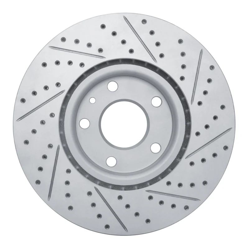 R1 14-19 Chevrolet Corvette Front Left Drilled & Slotted Geo-Carbon Rotor - Image 3