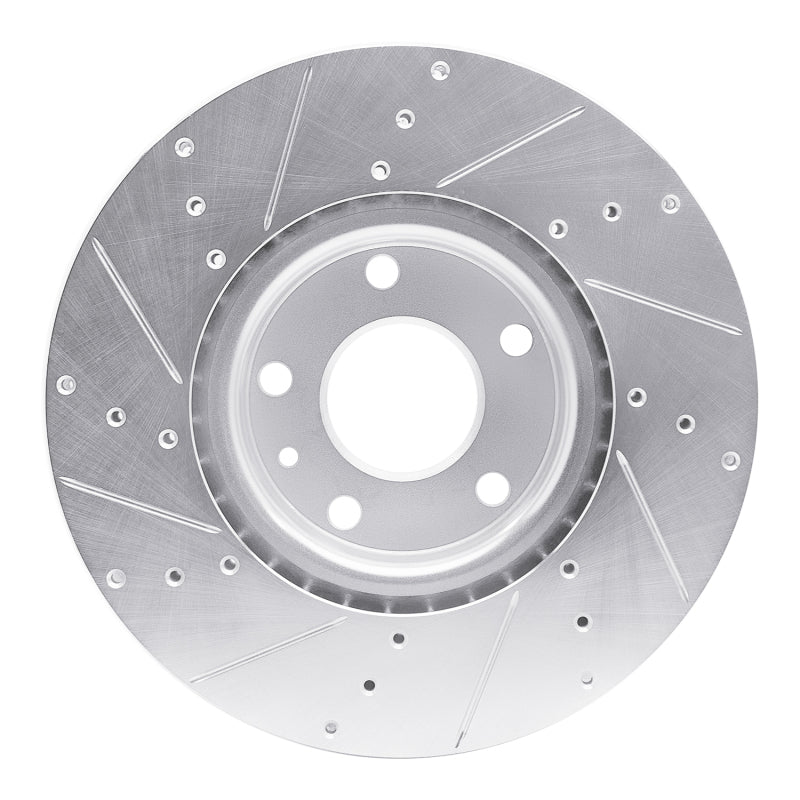 R1 14-19 Chevrolet Corvette Front Right Drilled & Slotted Silver Brake Rotor - Image 2