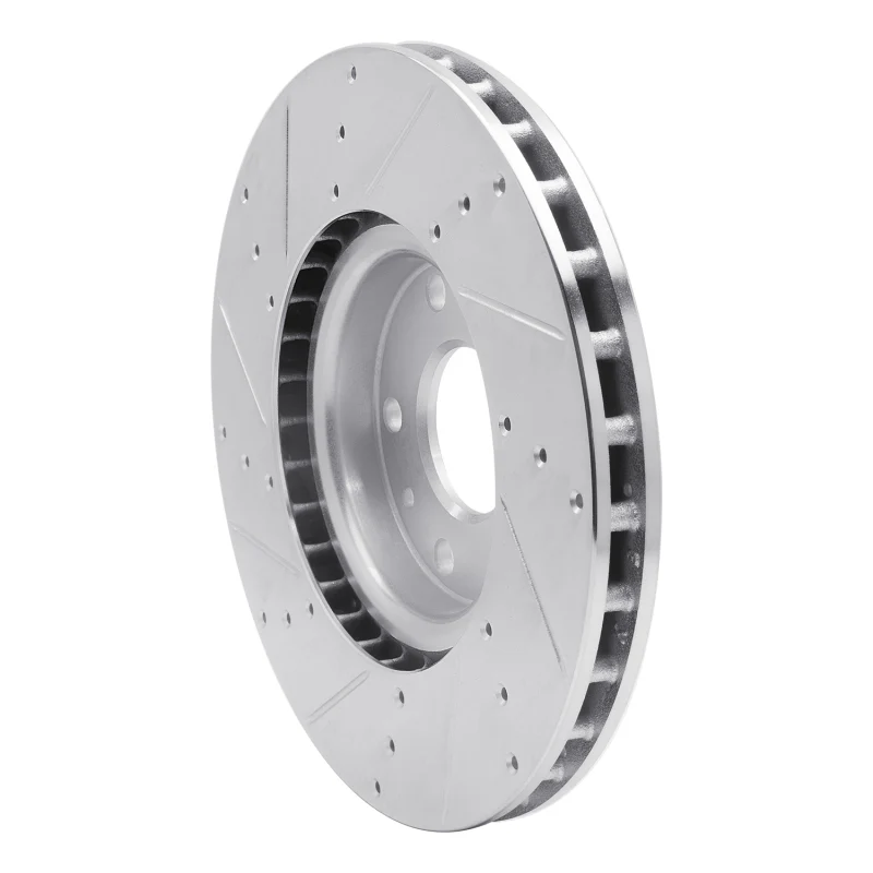 R1 14-19 Chevrolet Corvette Front Right Drilled & Slotted Silver Brake Rotor - Image 5