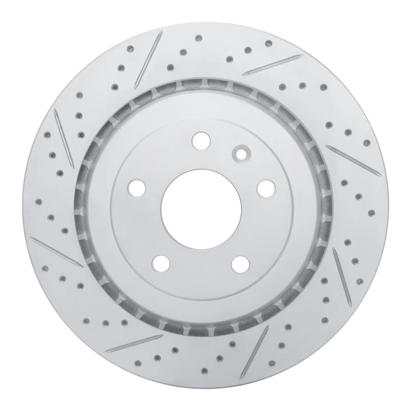 R1 14-19 Chevrolet Corvette Rear Left Drilled & Slotted Geo-Carbon Rotor
