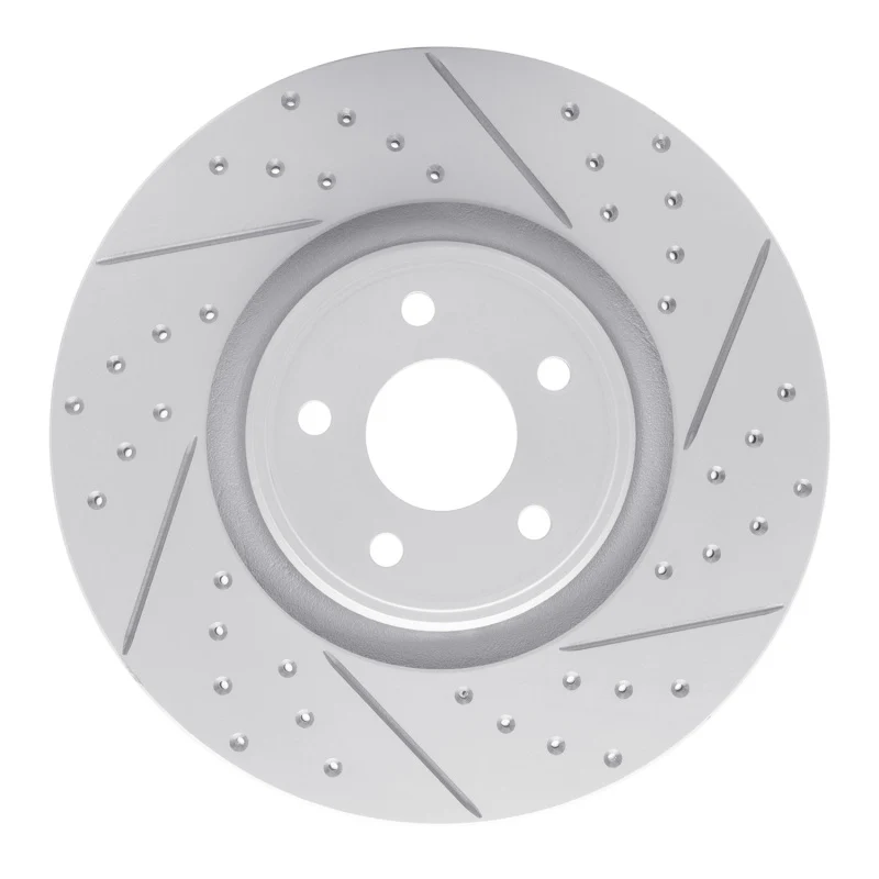 R1 14-19 Ford Focus Front Right Drilled & Slotted Geo-Carbon Rotor