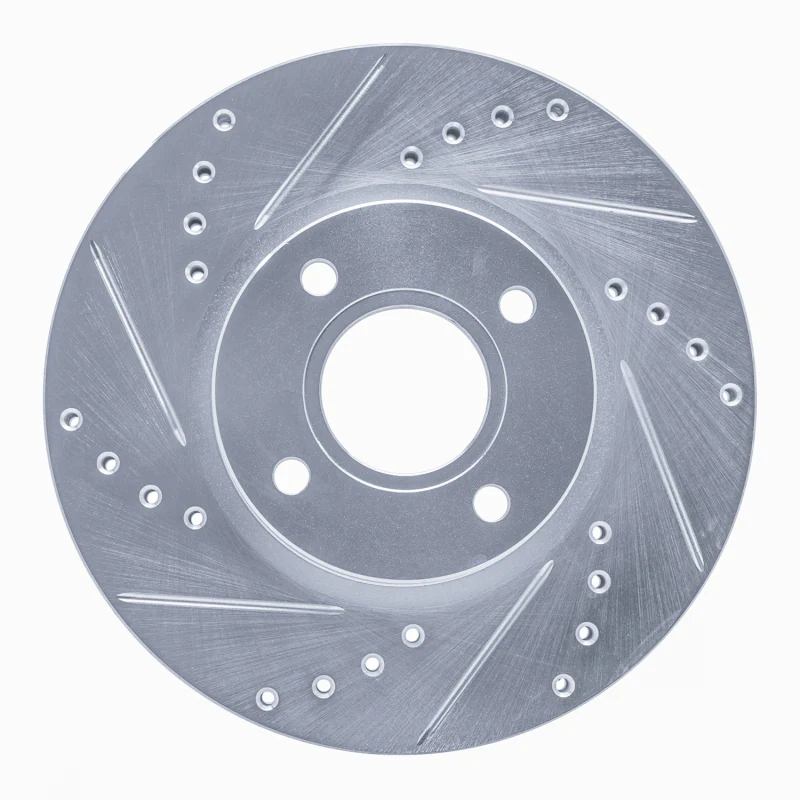 R1 14-23 Ford Fiesta (USA/Canada) Front Left Drilled & Slotted Silver Brake Rotor