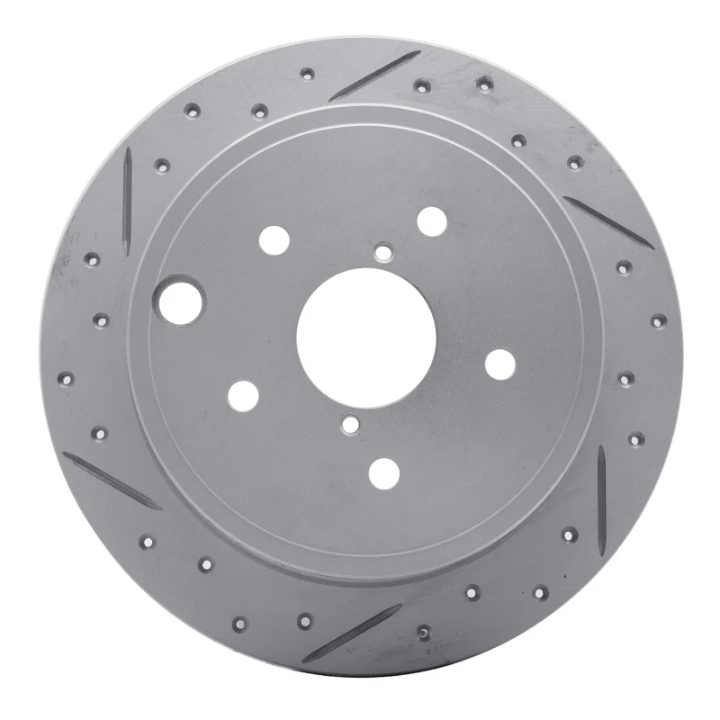 R1 15-21 Subaru WRX Rear Left Drilled & Slotted Geo-Carbon Rotor