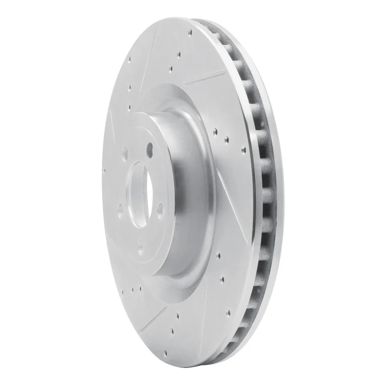 R1 15-23 Ford Mustang Front Left Drilled & Slotted Silver Brake Rotor - Image 4