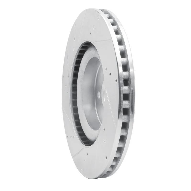 R1 15-23 Ford Mustang Front Right Drilled & Slotted Silver Brake Rotor - Image 2