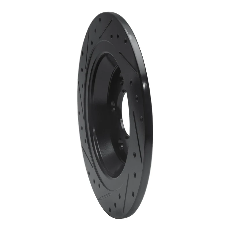 R1 15-23 Ford Mustang Rear Right Drilled & Slotted Black Brake Rotor - Image 5