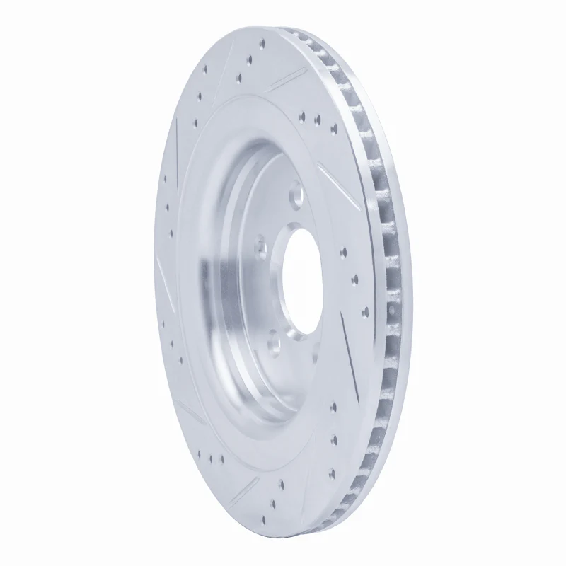 R1 15-23 Ford Mustang Rear Right Drilled & Slotted Silver Brake Rotor - Image 5