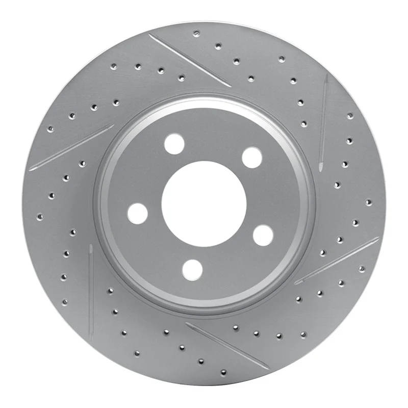 R1 15-25 Ford Mustang Front Right Drilled & Slotted Geo-Carbon Rotor