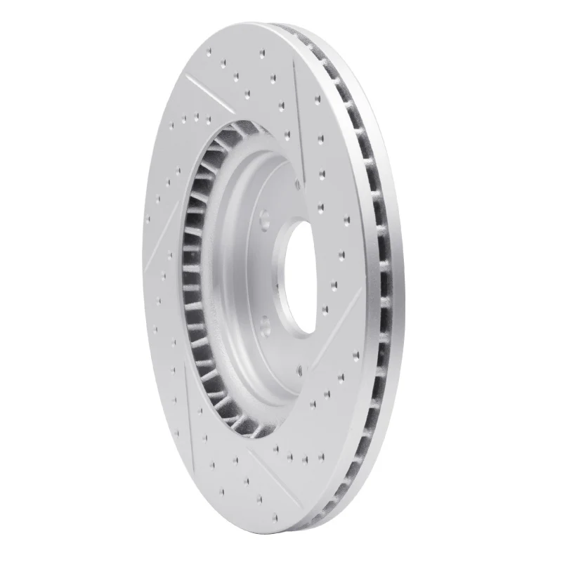 R1 15-26 Hyundai Kona Ev Front Left Drilled & Slotted Geo-Carbon Rotor - Image 2