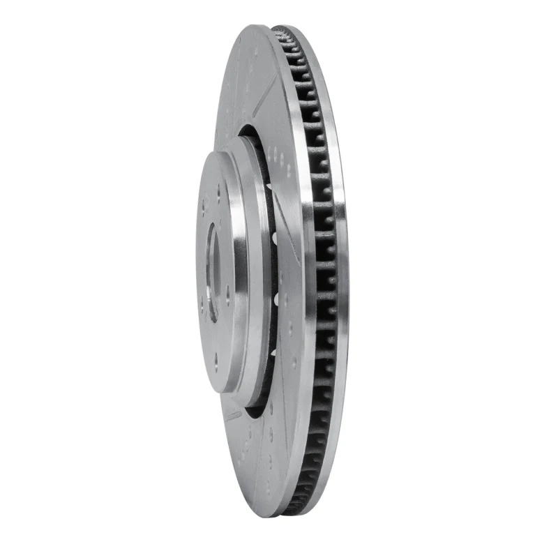 R1 16-22 Acura ILX Front Left Drilled & Slotted Silver Brake Rotor - Image 2