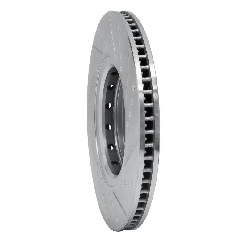 R1 16-22 Acura ILX Front Left Drilled & Slotted Silver Brake Rotor - Image 3