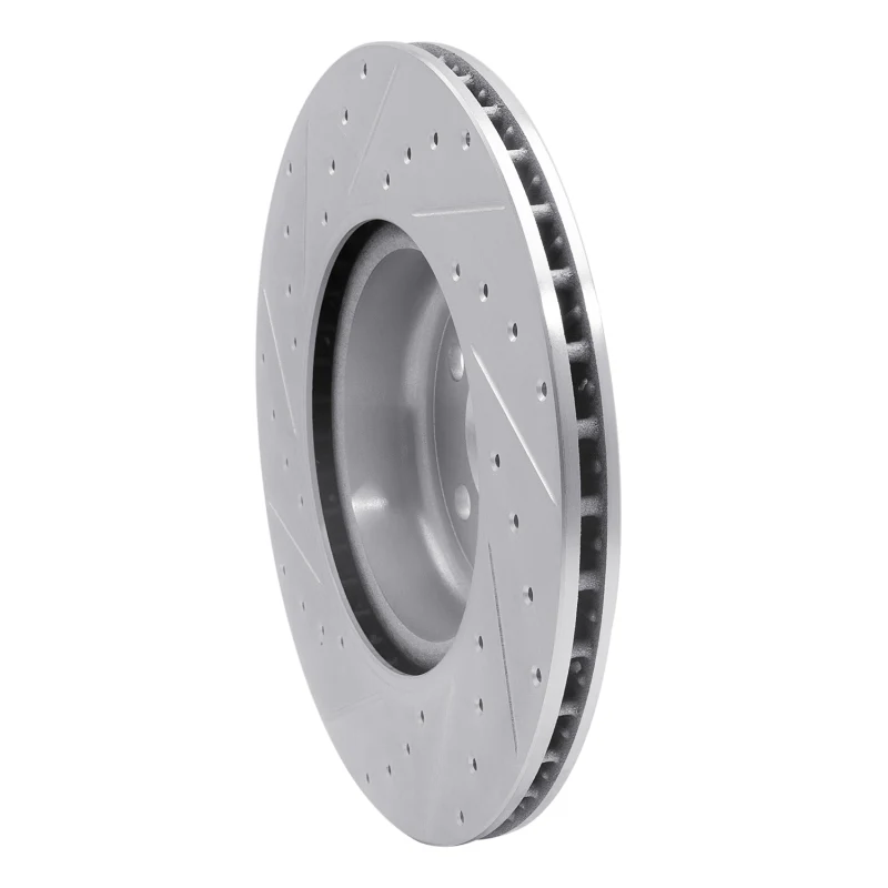 R1 16-25 BMW 330e xDrive Rear Right Drilled & Slotted Silver Brake Rotor - Image 4