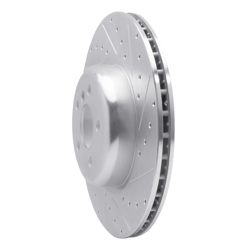R1 16-25 BMW 330e xDrive Rear Right Drilled & Slotted Silver Brake Rotor - Image 5