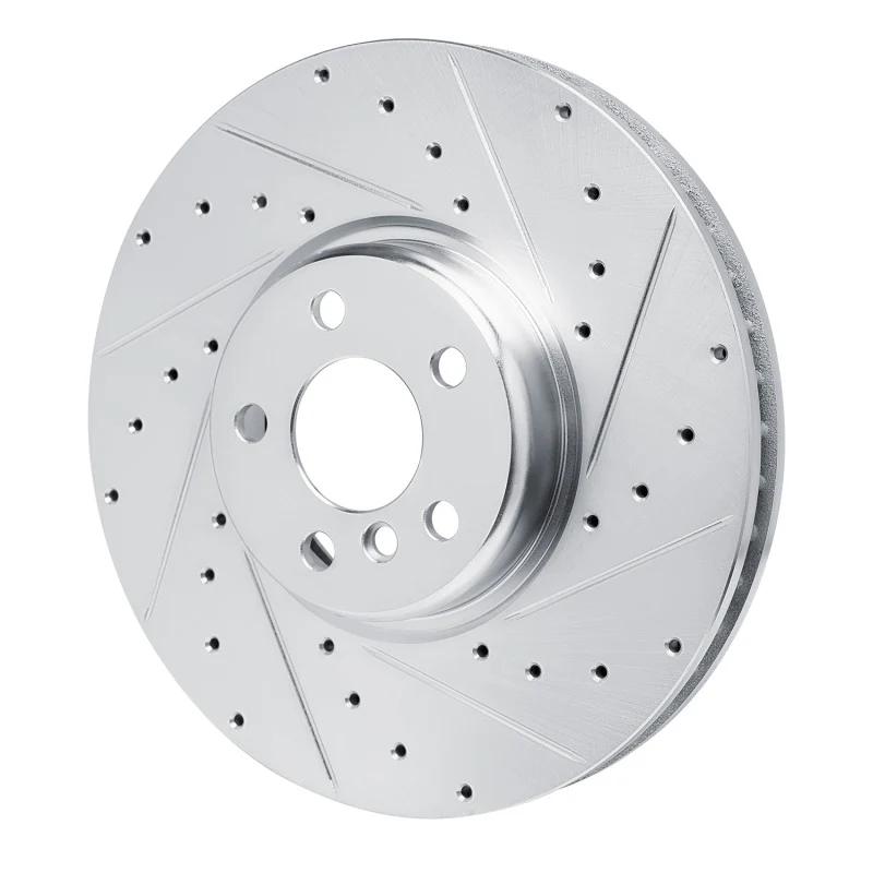R1 16-25 BMW 430I Left Front Drilled & Slotted Silver Brake Rotor - Image 3