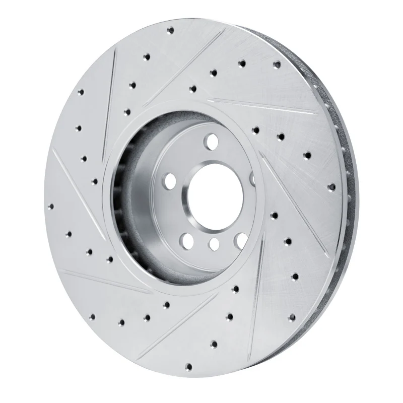 R1 16-25 BMW 430I Left Front Drilled & Slotted Silver Brake Rotor - Image 4