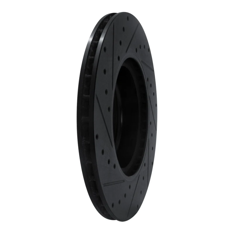R1 16-25 BMW 430I Rear Left Drilled & Slotted Black Brake Rotor - Image 4