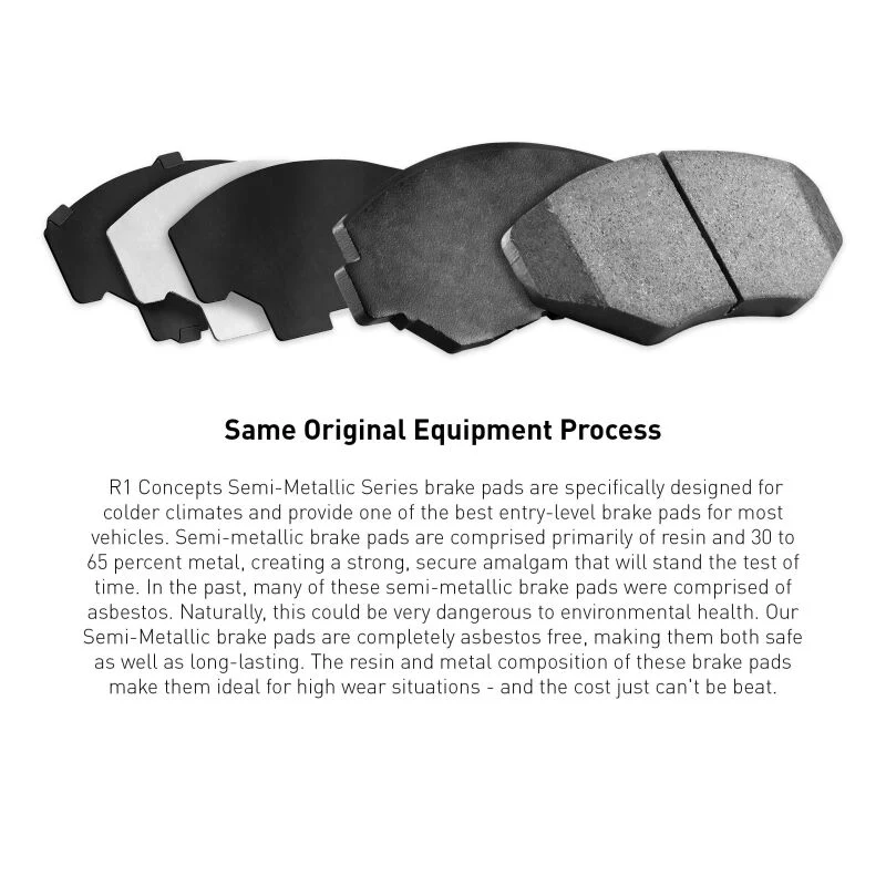 R1 16-25 BMW 740E xDrive Rear R1 Semi Met Brake Pads - Image 2