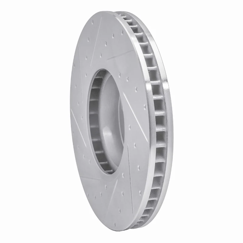 R1 16-25 BMW i4 Right Front Drilled & Slotted Silver Brake Rotor - Image 5