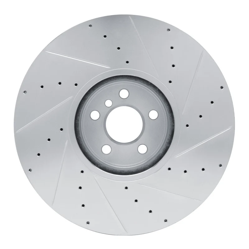 R1 16-25 BMW M240I xDrive Left Front Drilled & Slotted Silver Brake Rotor - Image 3