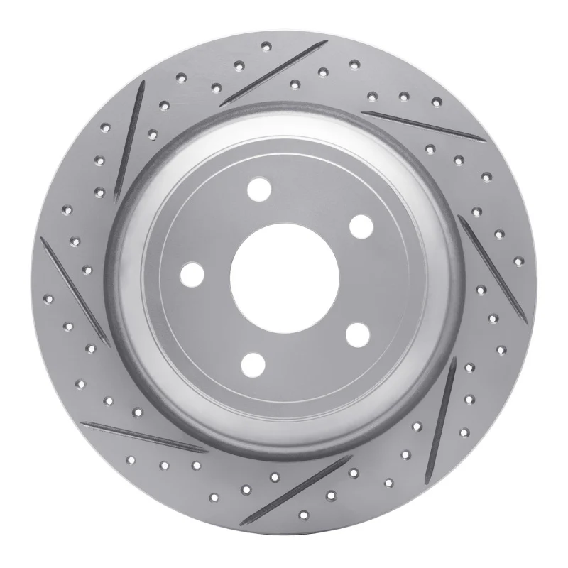 R1 16-26 Ford Bronco Sport Rear Left Drilled & Slotted Geo-Carbon Rotor