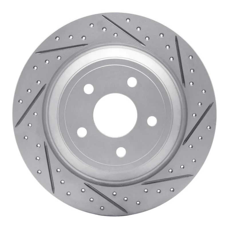 R1 16-26 Ford Focus Rear Right Drilled & Slotted Geo-Carbon Rotor