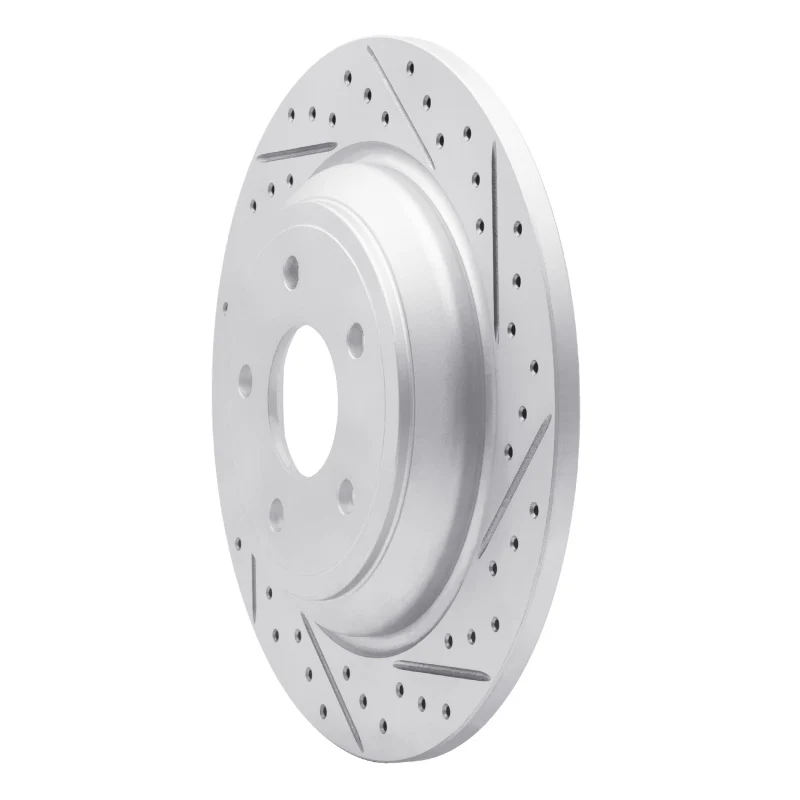 R1 16-26 Ford Focus Rear Right Drilled & Slotted Geo-Carbon Rotor - Image 2