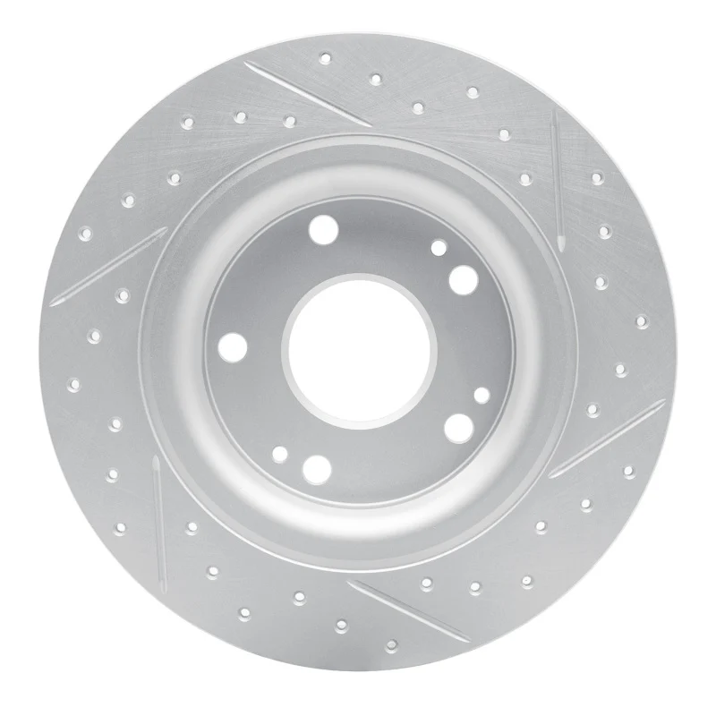 R1 17-20 Honda Civic Coupe Rear Left Drilled & Slotted Geo-Carbon Rotor - Image 3