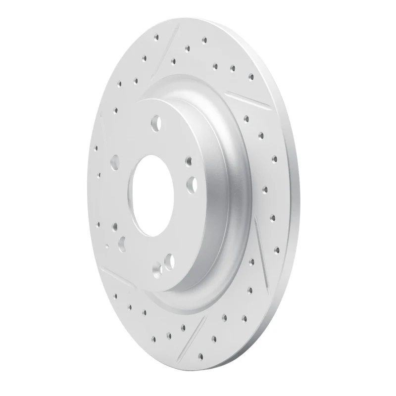 R1 17-20 Honda Civic Coupe Rear Left Drilled & Slotted Geo-Carbon Rotor - Image 4