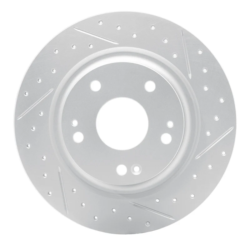 R1 17-20 Honda Civic Sedan Rear Right Drilled & Slotted Geo-Carbon Rotor