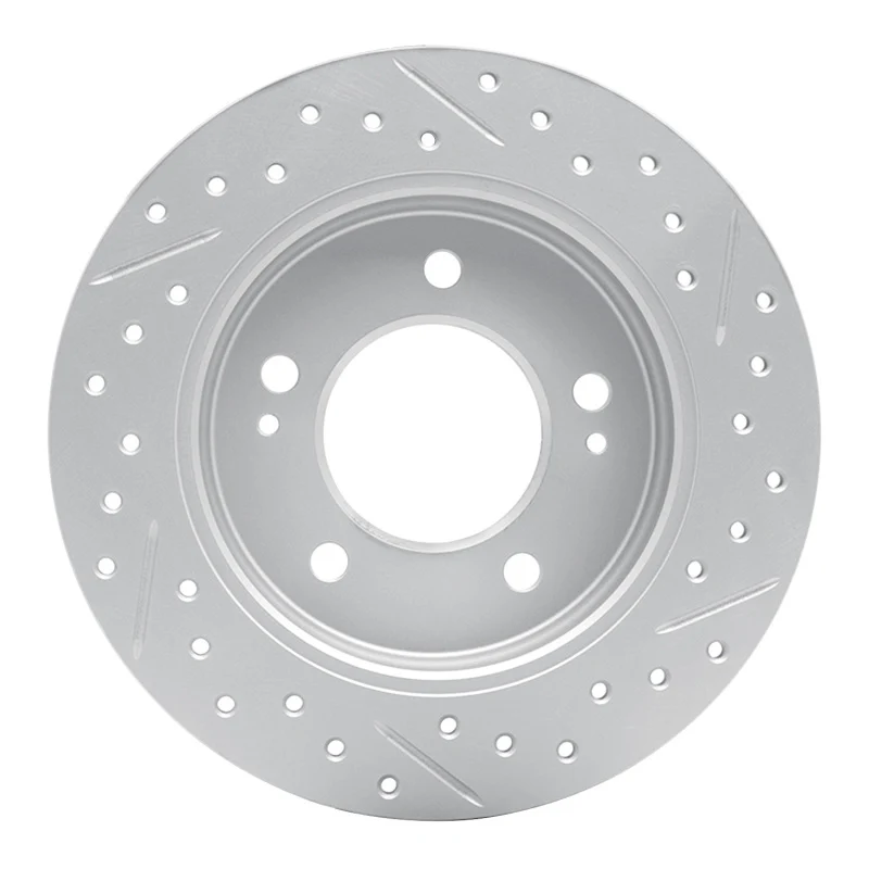 R1 17-25 Hyundai Veloster Rear Left Drilled & Slotted Geo-Carbon Rotor - Image 4
